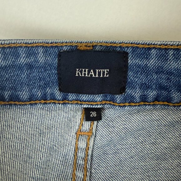 NWOT KHAITE “Vivian” High-Rise Cropped Kick-Flare Jeans • Size 26 • Raw Hem - Picture 4 of 10
